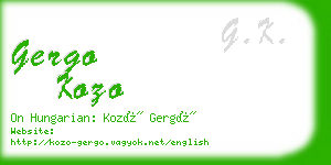gergo kozo business card